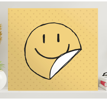 Obraz litery z emotikoną uśmiechniętej twarzy - TenStickers