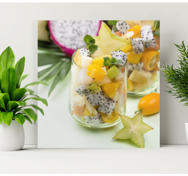 Obraz martwa natura Mango i zielone kieliszki - TenStickers