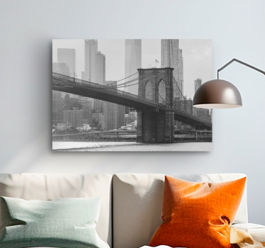 Obraz miasto Czarno-biały brooklyn - TenStickers