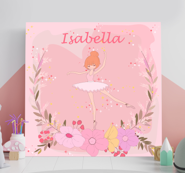 Obraz Balerina na różowym tle - TenStickers