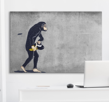 Obraz na płótnie Banksy małpa z bananem - TenStickers