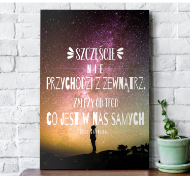 Obraz na płótnie Cytat szczęścia - TenStickers