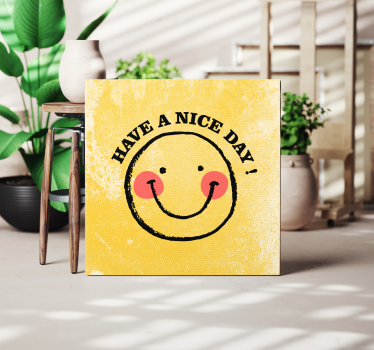 Obraz na ścianę do salonu "miłego dnia" uśmiechniętą buźkę - TenStickers