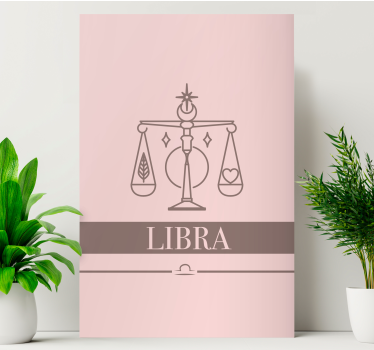 Obraz Projekt znaku zodiaku waga różowa karta - TenStickers
