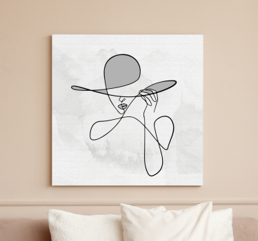 Obraz przedpokój Minimalistyczna kobieta w kapeluszu - TenStickers