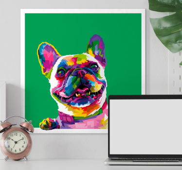 Obraz psa Buldog francuski tęcza - TenStickers