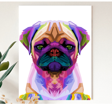 Obraz psa Pop-artowy mops - TenStickers