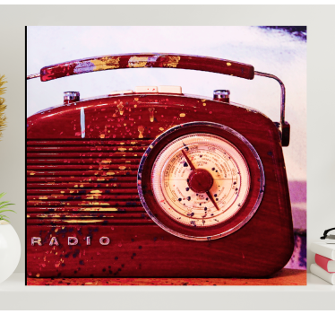 Obraz retro Czerwone radio vintage - TenStickers