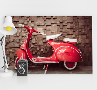 Obraz retro Czerwony motocykl - TenStickers