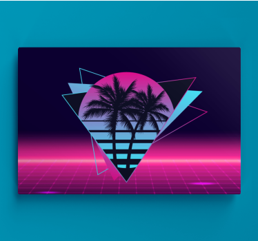 Obraz retro Palma w stylu vaporwave - TenStickers