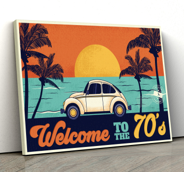 Obraz retro Witamy w latach 70-tych - TenStickers
