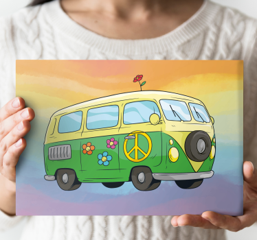 Obraz vintage kolorowy van pokoju - TenStickers