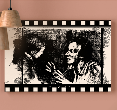 Obraz vintage rozmowa o filmie - TenStickers