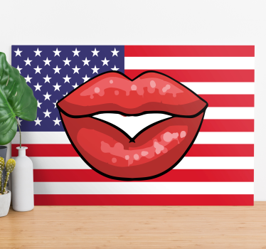 Obraz vintage usta na fladze - TenStickers
