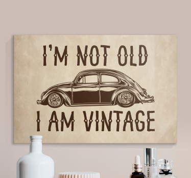 Obraz vintage z cytatem o klasycznych samochodach - TenStickers