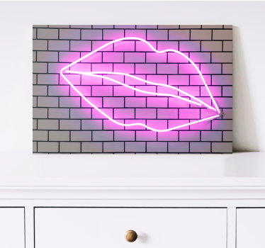 Obraz z cytatem motywacyjnym neonowy znak kiss - TenStickers