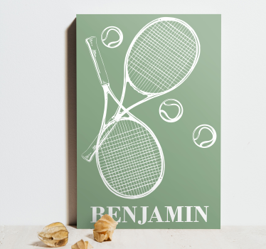 Obraz z imieniem dziecka Spersonalizowany tenis - TenStickers