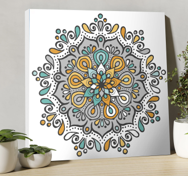 Obraz z mandalą Mandala kolorowa o kwiatowym kształcie - TenStickers