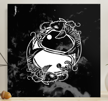 Obraz z ornamentami Yin yang równowaga ryb - TenStickers