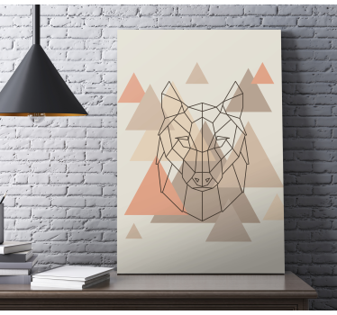 Obraz z postacią głowy geometrycznego wilka - TenStickers