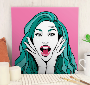 Obraz z postaciami wyraz zdziwionej kobiety - TenStickers