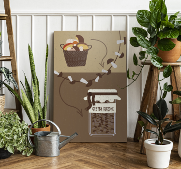 Obraz z roślinami Suszone grzyby - TenStickers