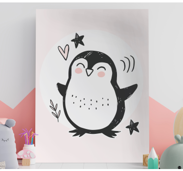 Obraz ładny rysowane dziecko pingwina - TenStickers