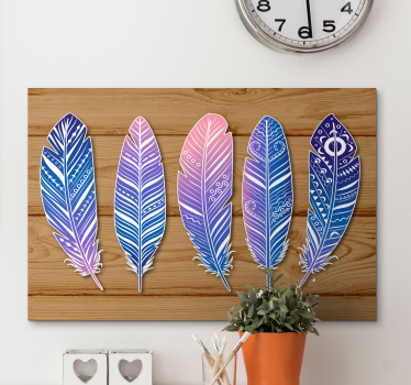 Obrazy pióra Kolorowe boho piórka - TenStickers