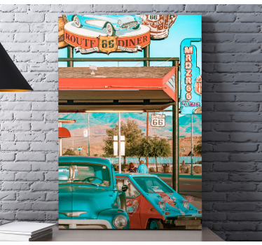 Stylowe obrazy do salonu Restauracja i samochody - TenStickers