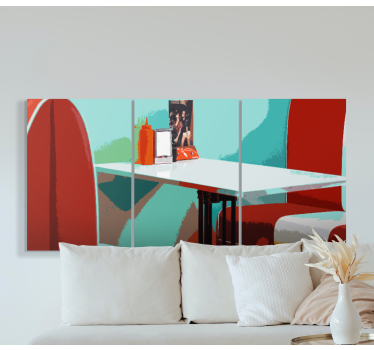 Stylowe obrazy do salonu Retro restauracja w stylu vintage - TenStickers