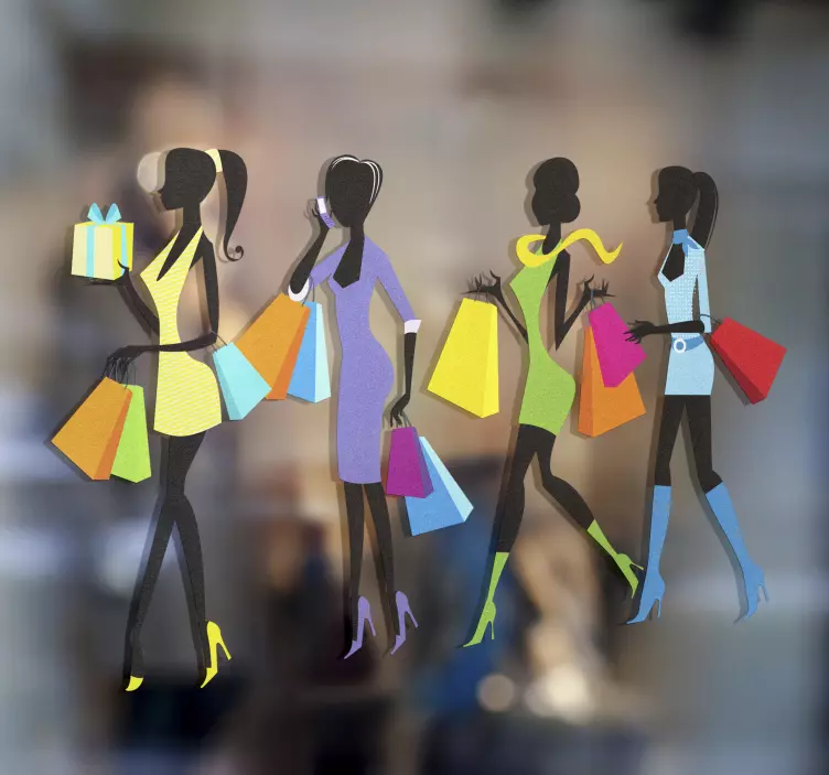 Naklejka dekoracyjna przyjaciółki na zakupach - TenStickers