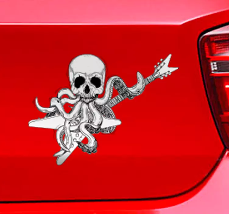 Naklejka na ścianę gitara czaszka muzyka - TenStickers