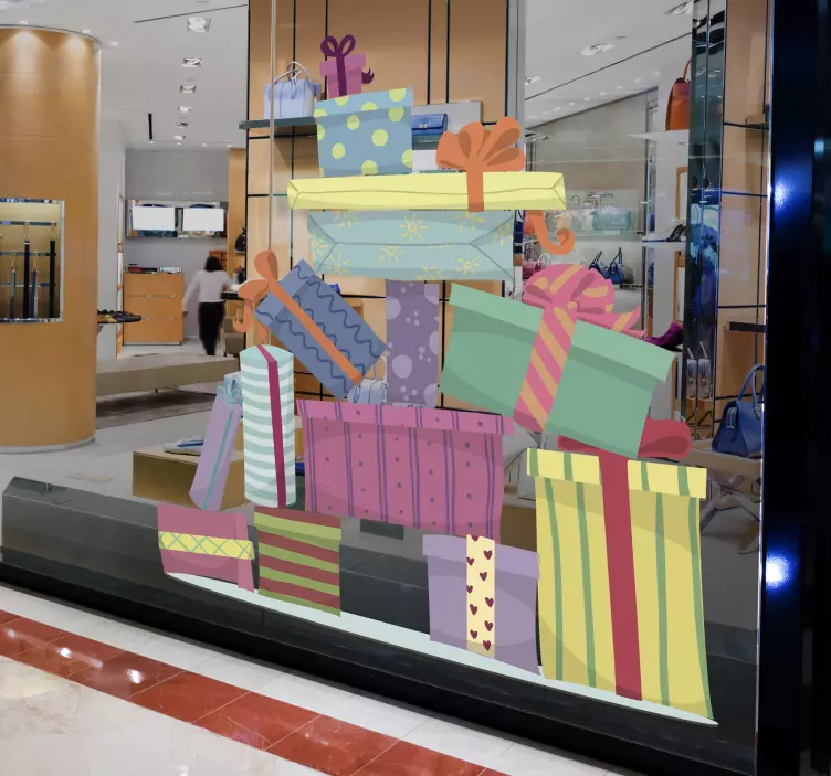 Naklejka ścienna z górą prezentów - TenStickers