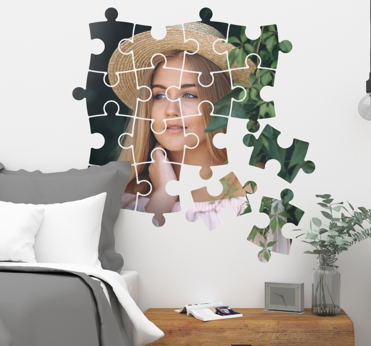 Naklejka na ścianę do domu puzzle palma - TenStickers