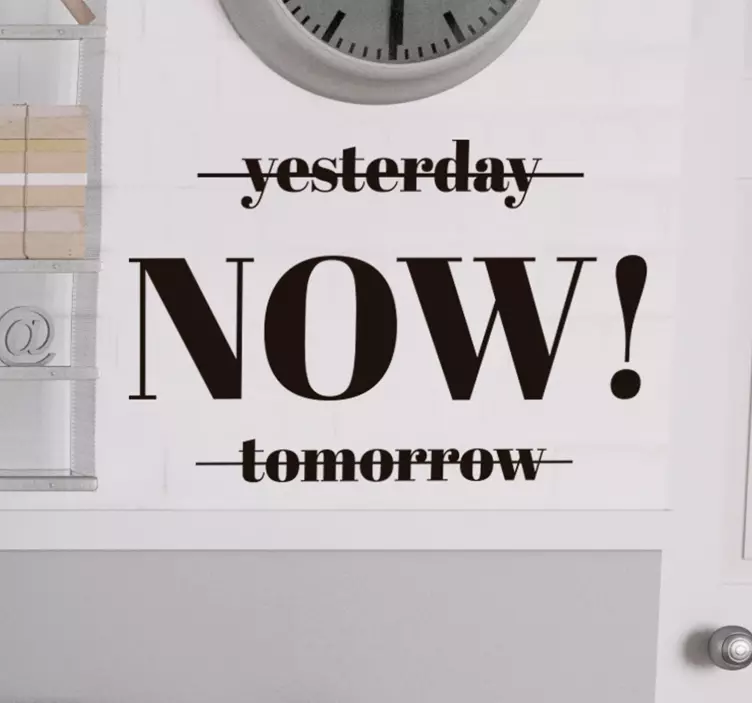 Motywacyjna naklejka ścienna minimalizm teraz - TenStickers