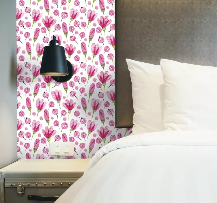 Naklejki na różowe kwiaty - TenStickers