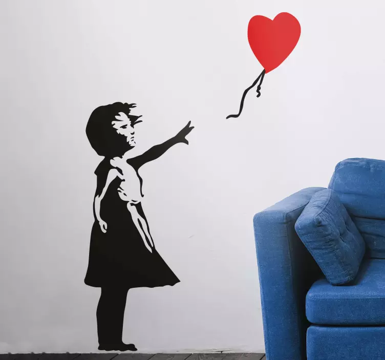 Naklejka na ścianę Banksy balon serce - TenStickers