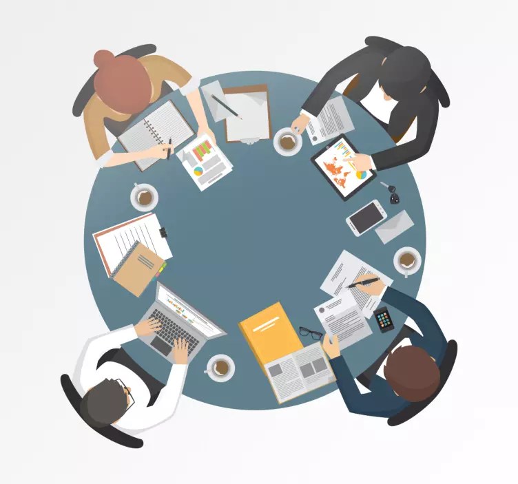 Naklejka do biura okrągły stół - TenStickers