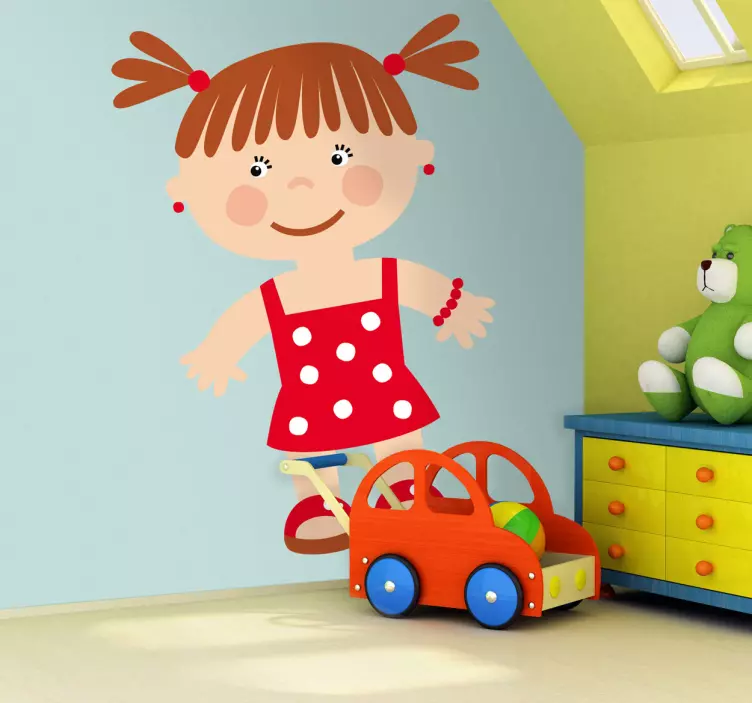 Nakejka Dziewczynka z kucykami - TenStickers