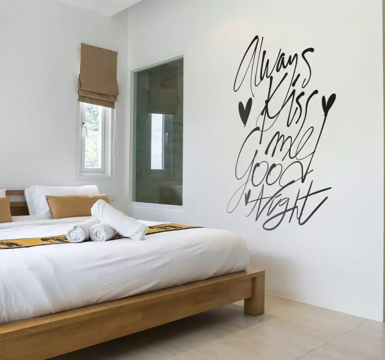 Naklejka tekstowa - Całuj mnie na dobranoc - TenStickers