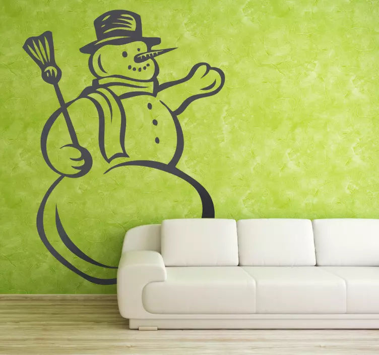 Naklejka dekoracyjna sylwetka bałwana - TenStickers