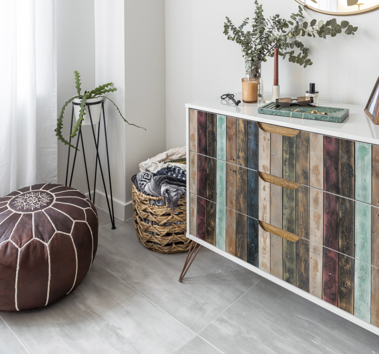 Okleina meblowa kolorowe malowane pionowe deski - TenStickers