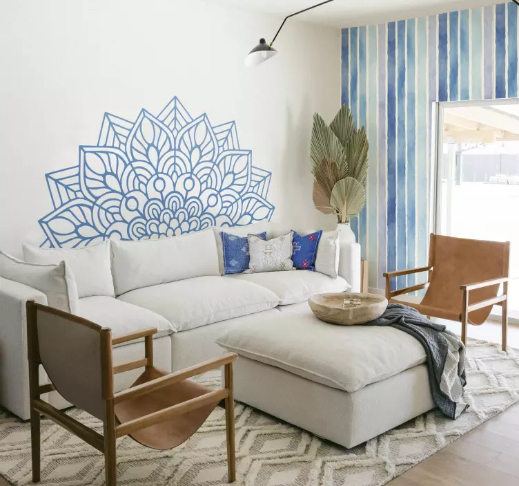 Naklejka na ścianę do sypialni kwiat joga - TenStickers