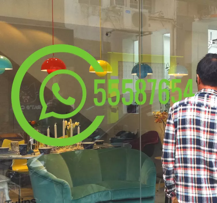 Naklejka na witrynę sklepową spersonalizowany WhatsApp - TenStickers