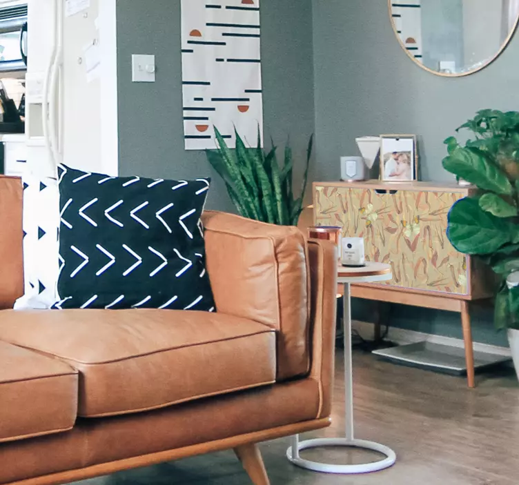 Naklejka na meble wzór jesiennych kwiatów - TenStickers