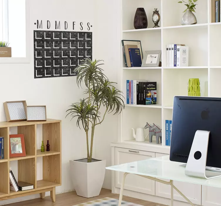 Naklejka na tablicę kredową kalendarz dni tygodnia - TenStickers