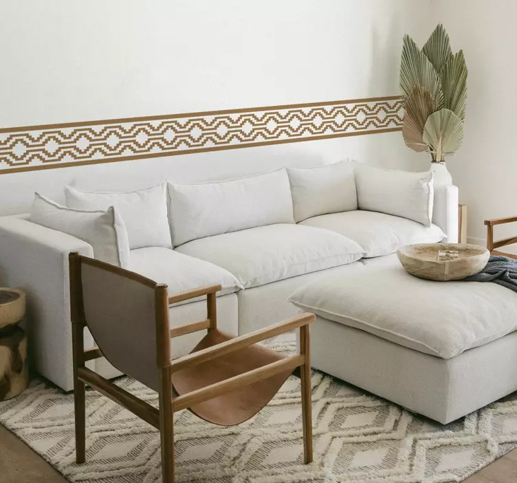 Naklejka na ścianę do salonu zielona forma geometryczna - TenStickers