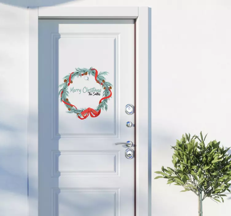 Naklejka świąteczna wieniec - TenStickers