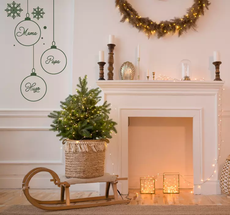 Naklejka świąteczna Niestandardowe bombki świąteczne - TenStickers