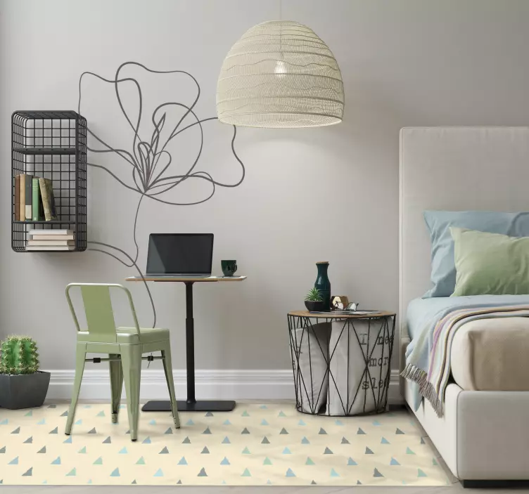 Minimalistyczna naklejka rysunek kwiatów - TenStickers